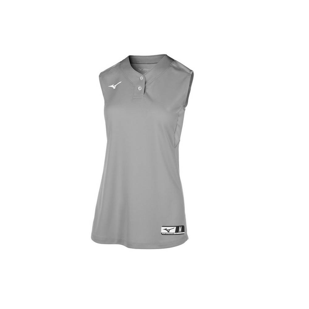 Mizuno Aerolite 2-Button Sleeveless - Bayan Forma - Gri Türkiye (AUCGBS-534)